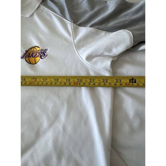 Los Angeles Lakers Men’s Antigua White Golf Polo Embroidered Size Large - Picture 2 of 7